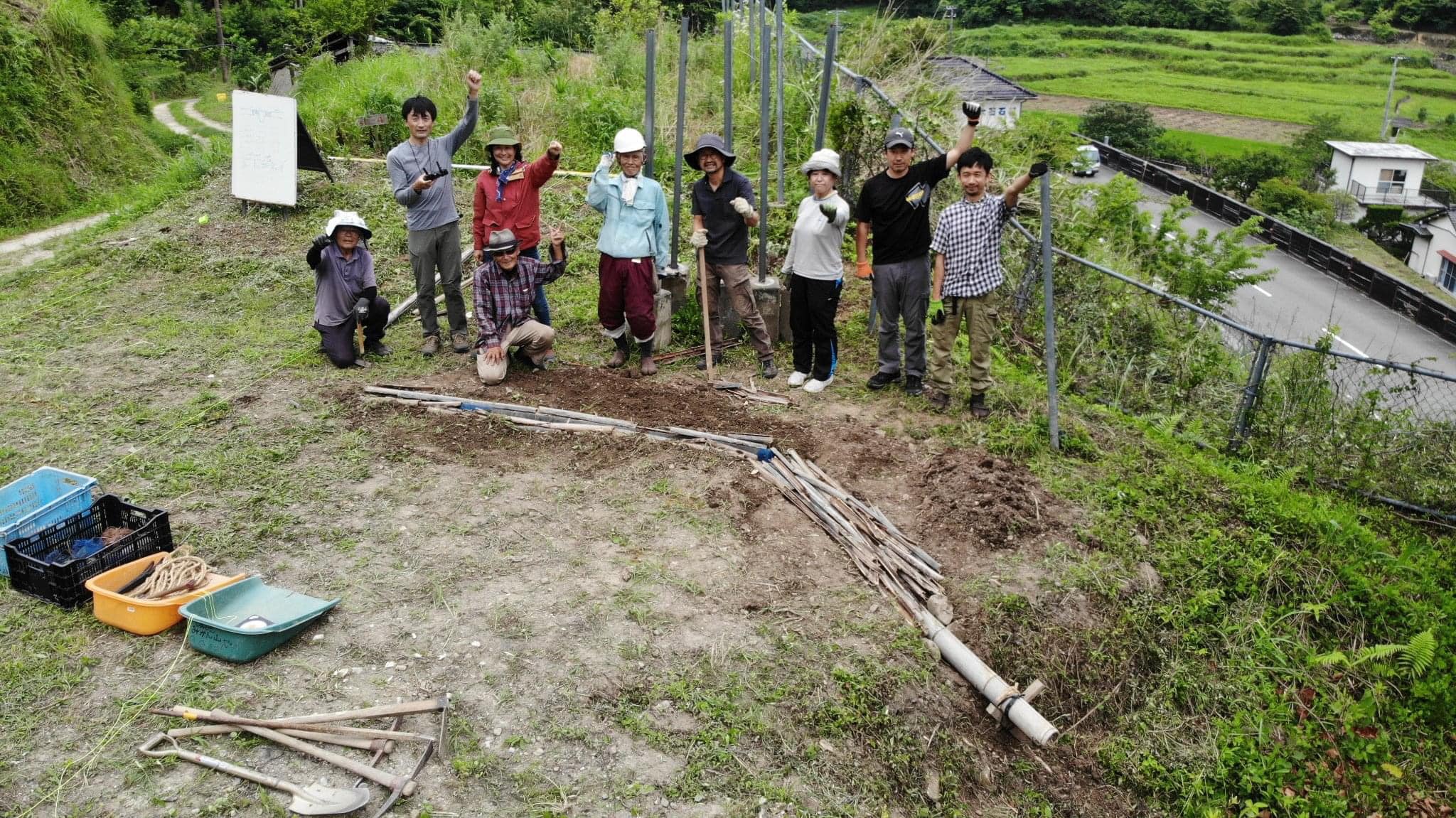 「みんなで広場づくり(排水編)②」 〜あるもので暗渠ができる?〜